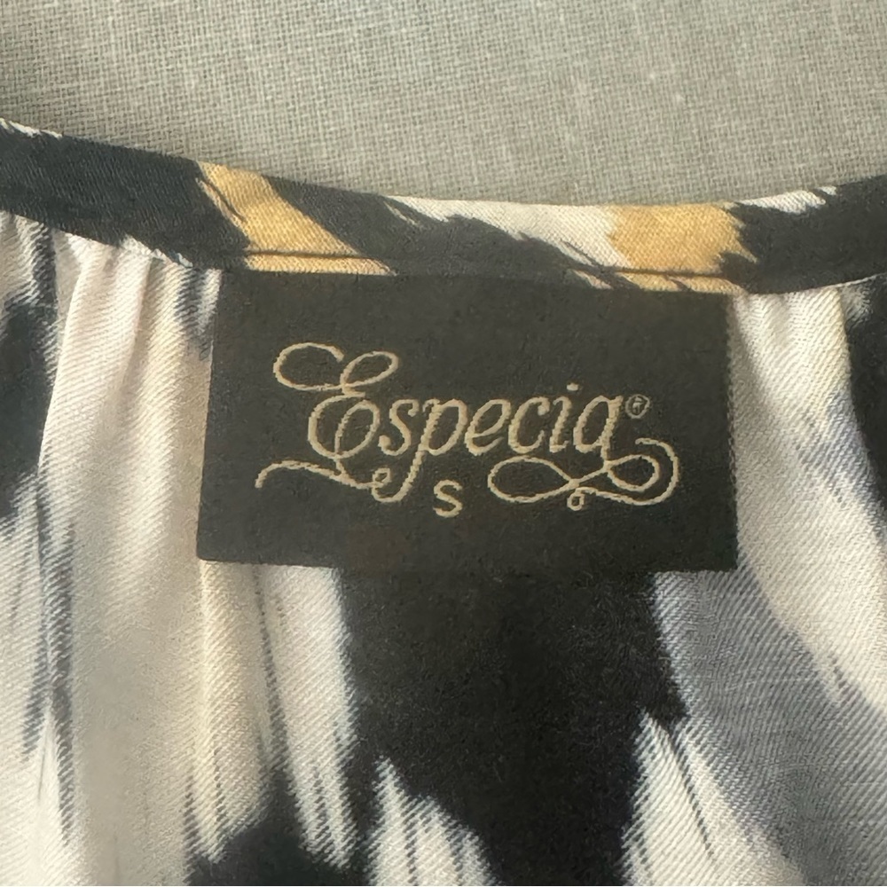 ESPECIA Ikat Tribal Print Sleeveless Top Silky Viscose Size Small - Picture 2 of 15